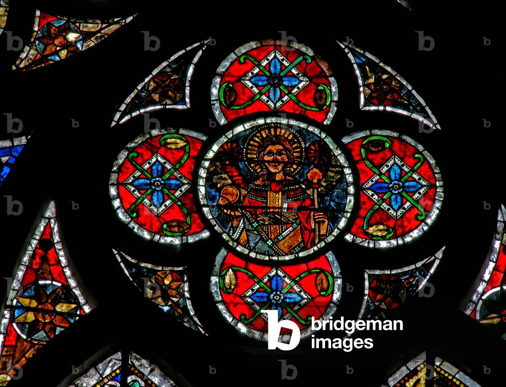 Window w202 depicting an angel (stained glass)