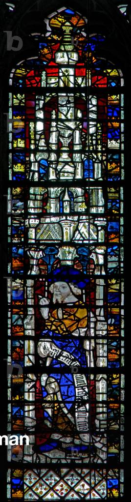 Window c2 depicting a Prophet with scroll (stained glass)