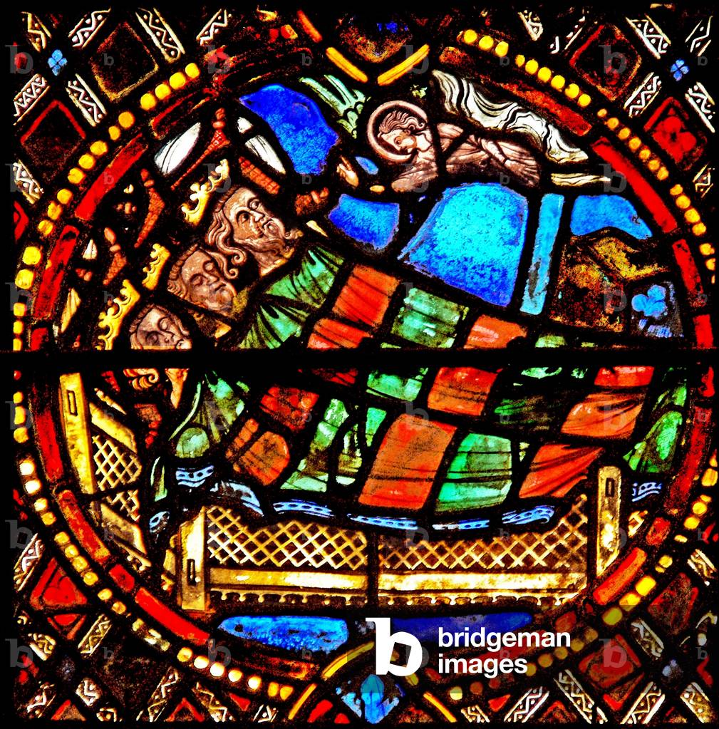 Window w6 depicting the Magi are warned in a dream (stained glass)