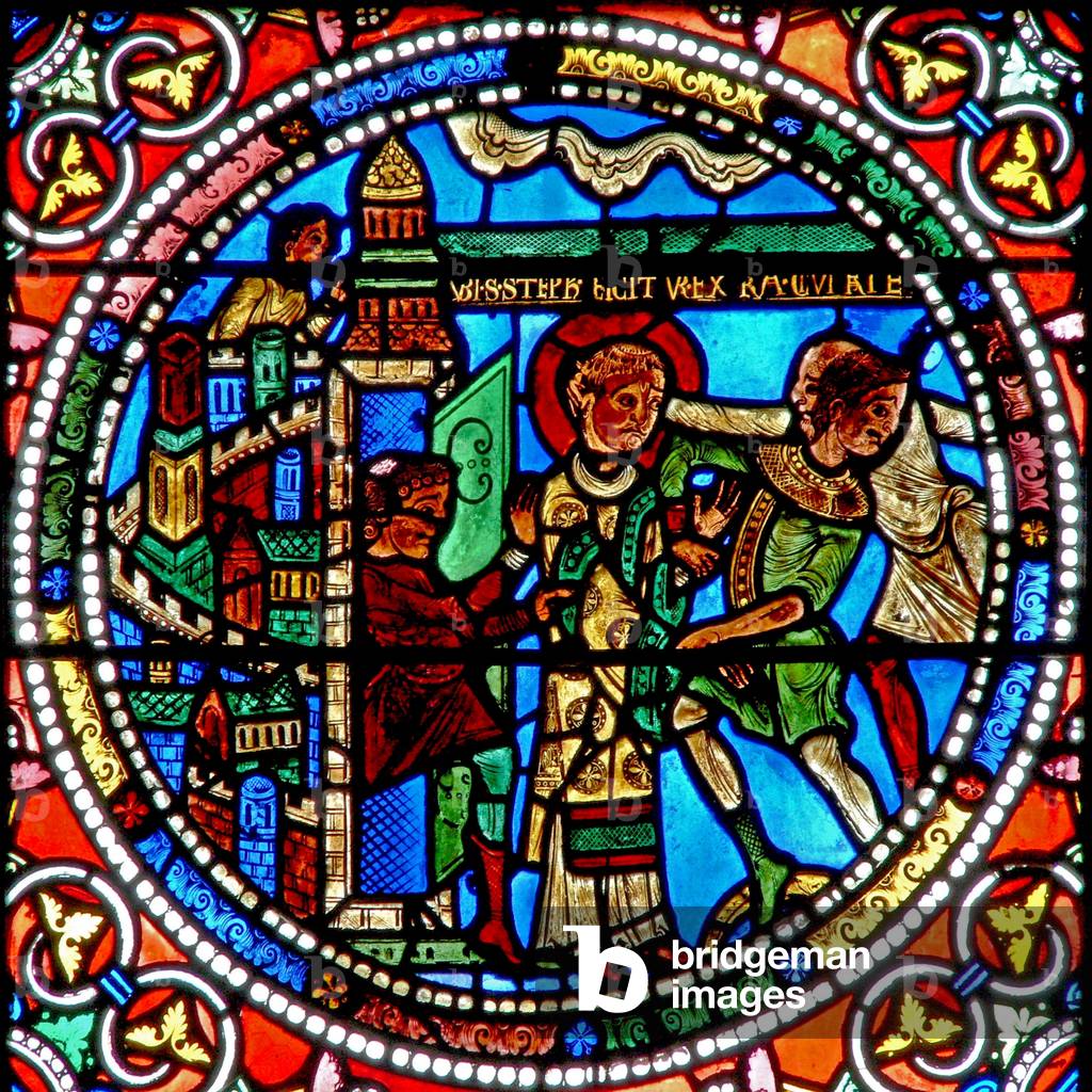 Window wXIX depicting St Stephen is arrested (stained glass)