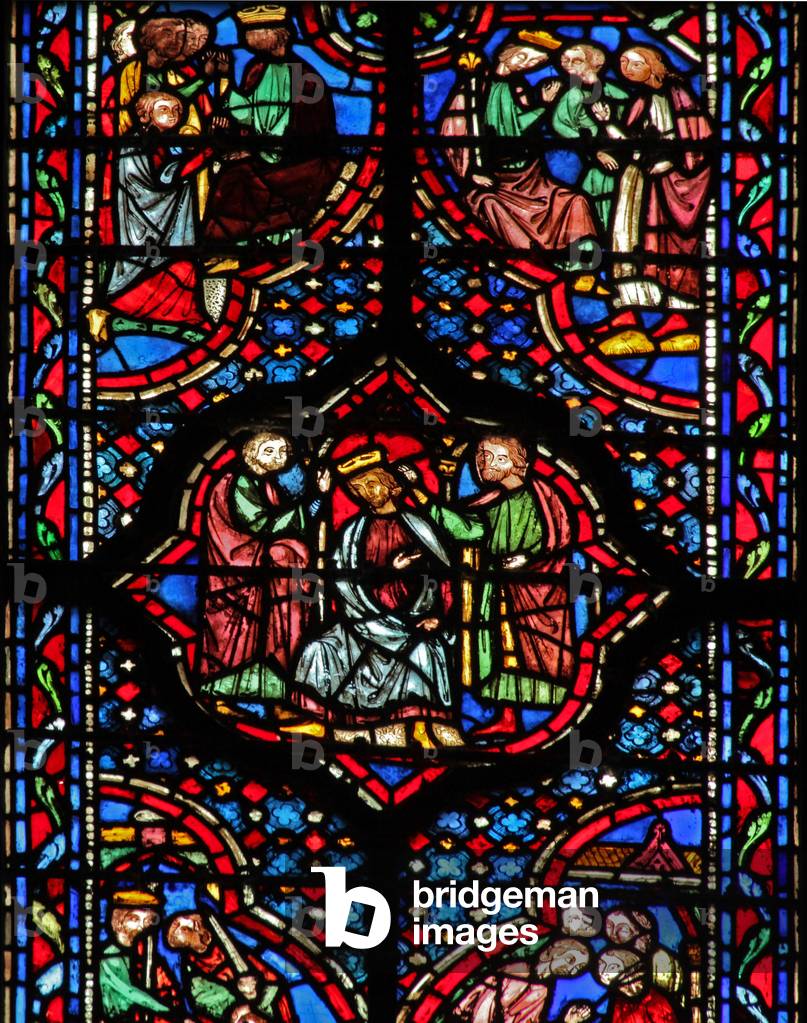 Window w14  David's coronation at Hebron II Sam V 1-3 (stained glass)