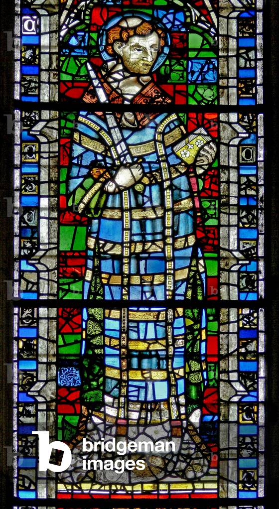 Window w4 depicting St Vincent (stained glass)