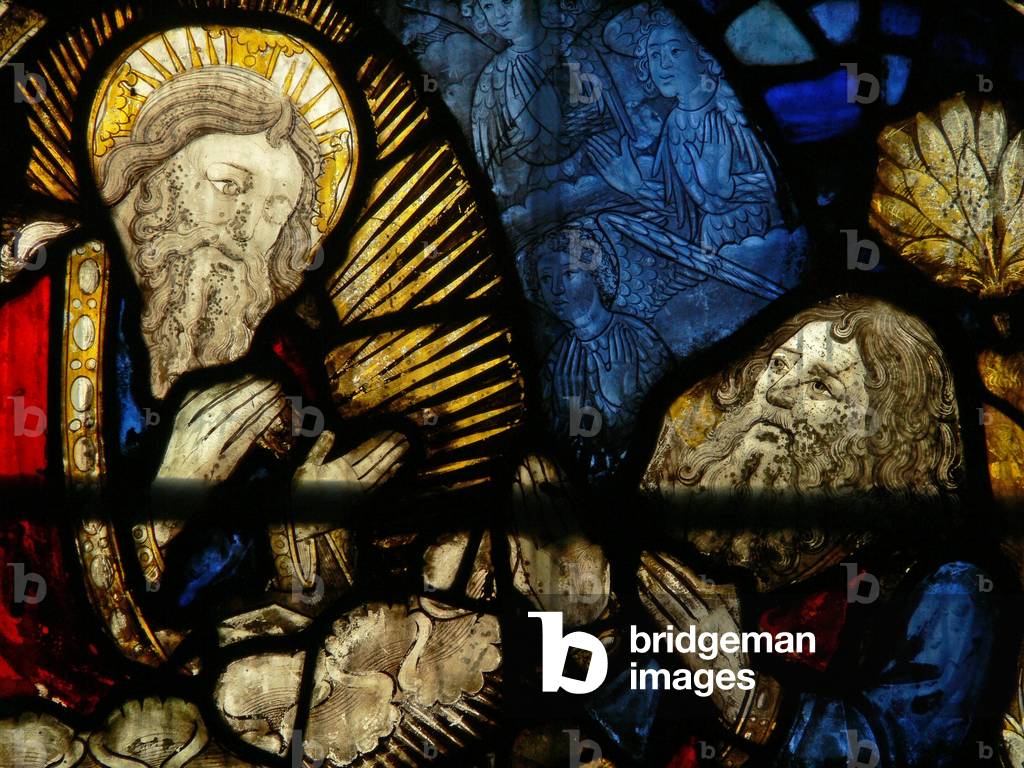 Window S3 depicting Abraham with God (stained glass)