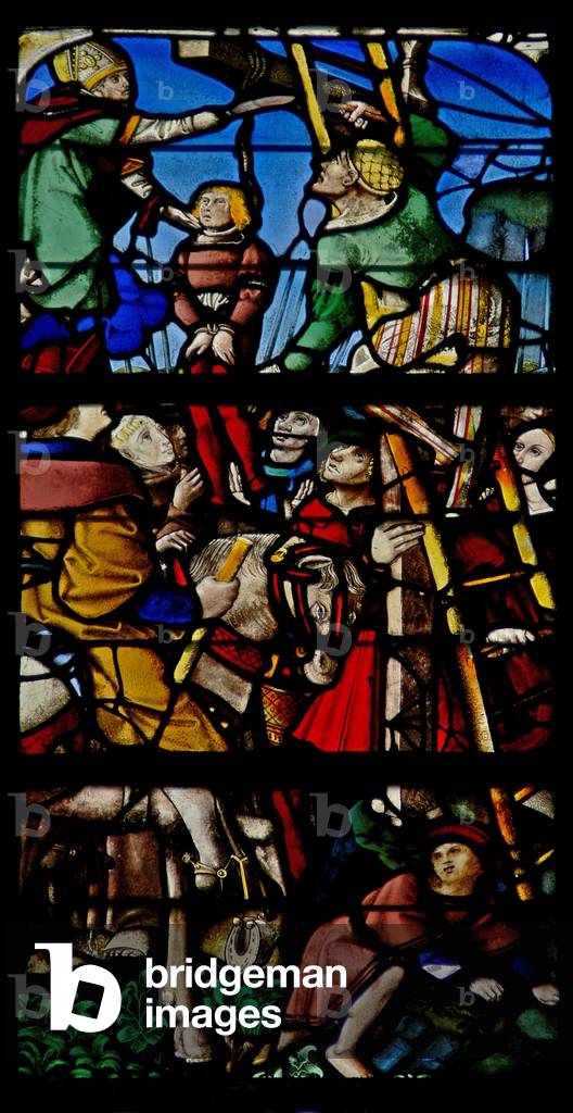Window w107 depicting a scene from the life of St Claude (stained glass)