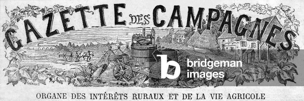 Illustrated title of the weekly newspaper La Gazette des Campaigns, publication des 