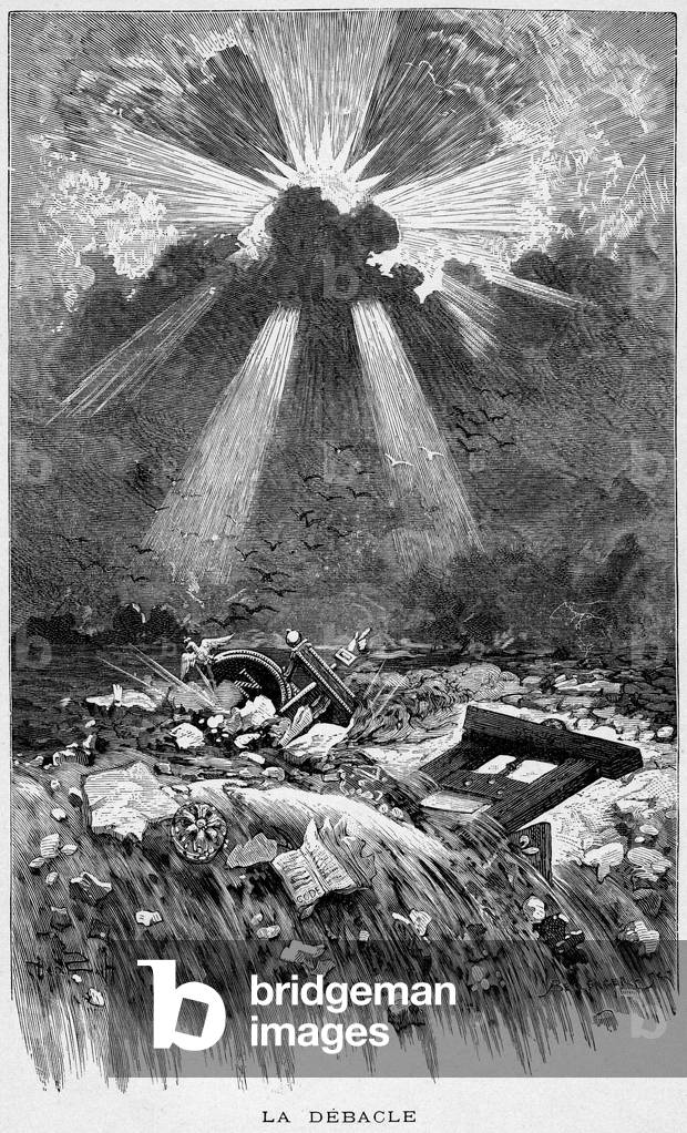 The Debacle, illustration by H. Scott for Victor Hugo's “Napoleon the Little”, predicting the fall of Napoleon 3 and the French Empire.
