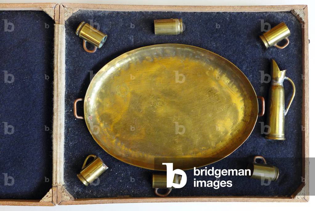 Trench art. A dinette made with ammunition casings, c.1910 (photograph)