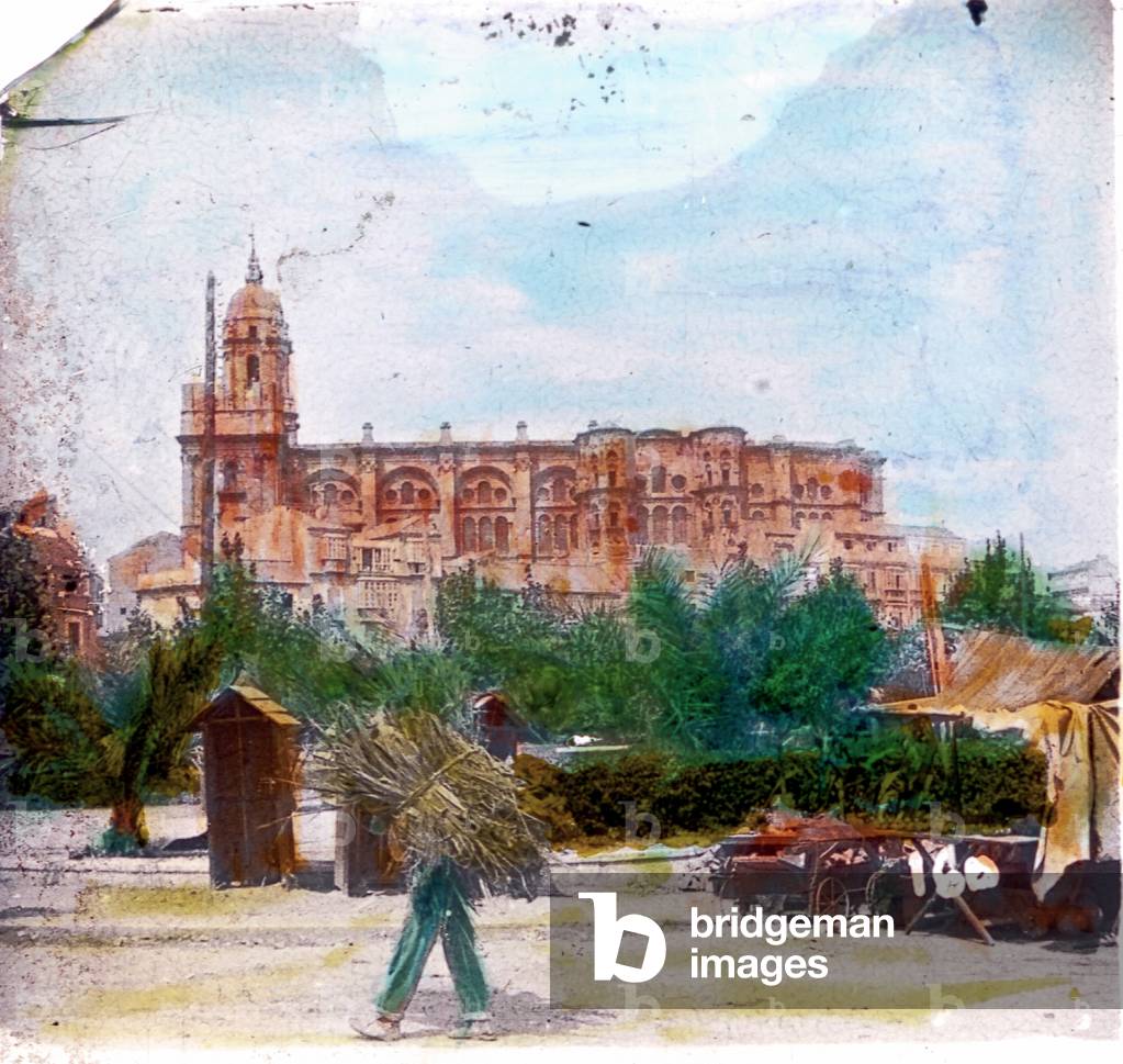 Malaga (Spain - Andalusia), the cathedral around 1900 (photo)