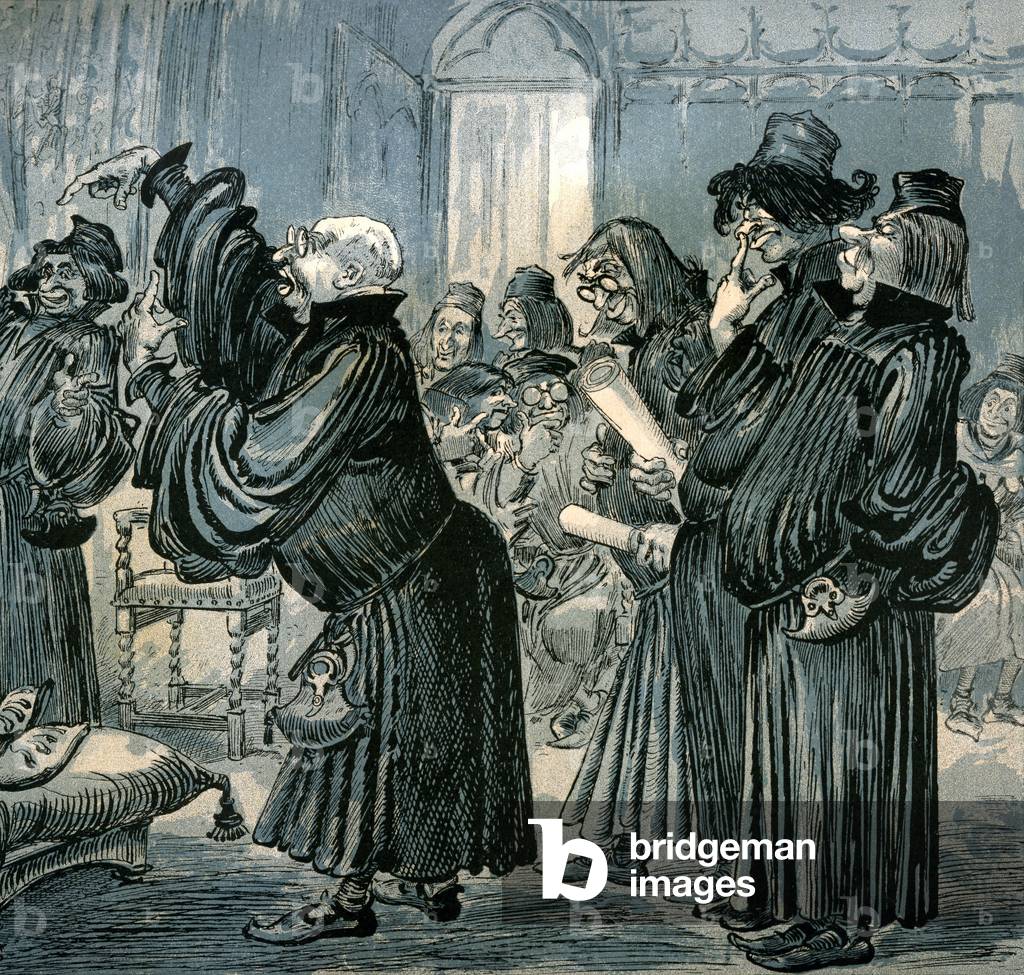 Parisian notables appearing in front of Gargantua , 1885 (illustration)