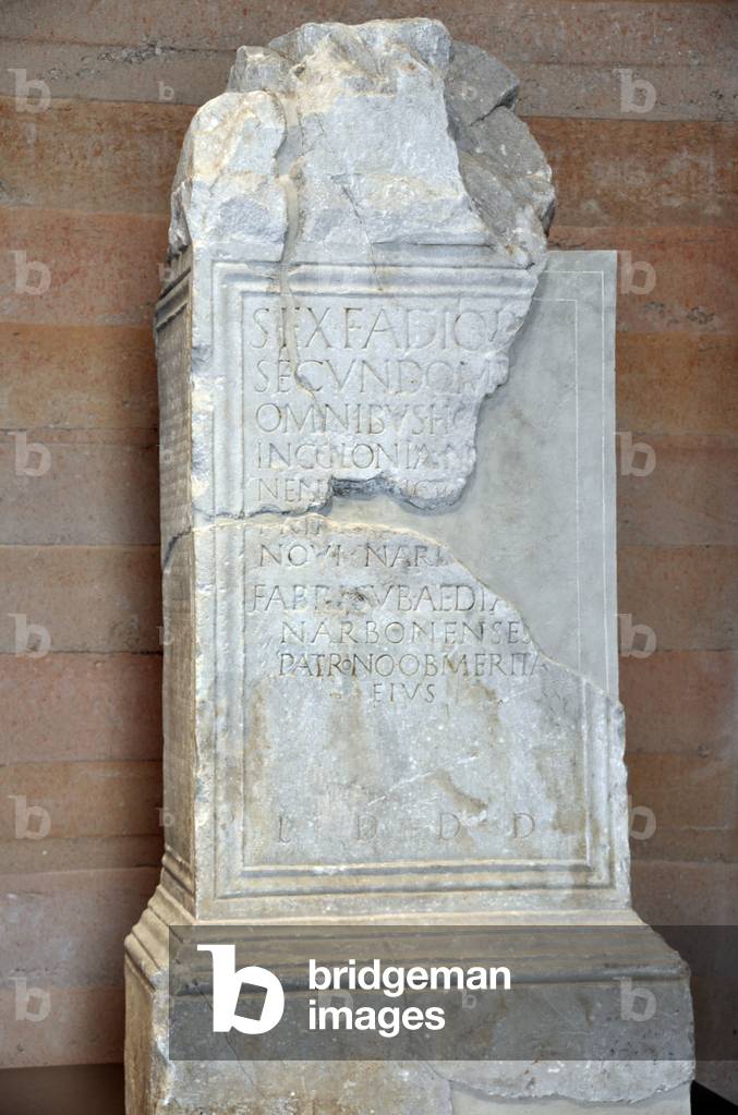 Honorary monument to Sextus Fadius Secundus Musa. 149 (marble)