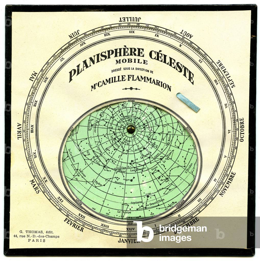 The mobile celestial planisphere of Camille Flammarion, beginning of the 20th century - popular astronomy, star observation, sky, sky, space, planets -