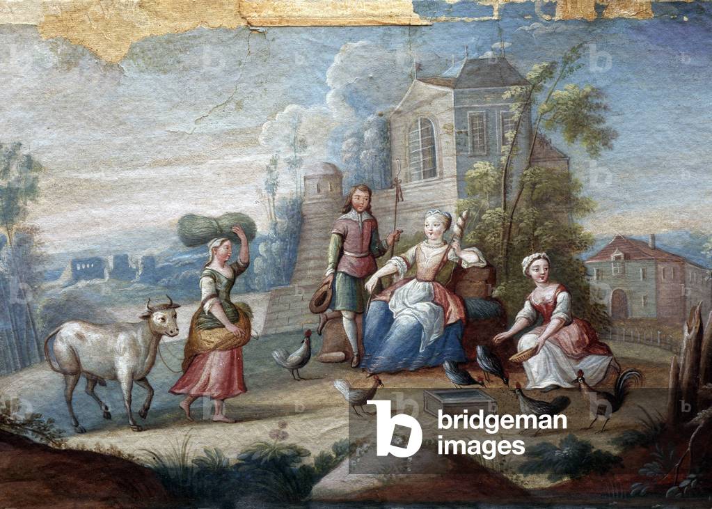 Country scene, 18th century (oil on canvas)