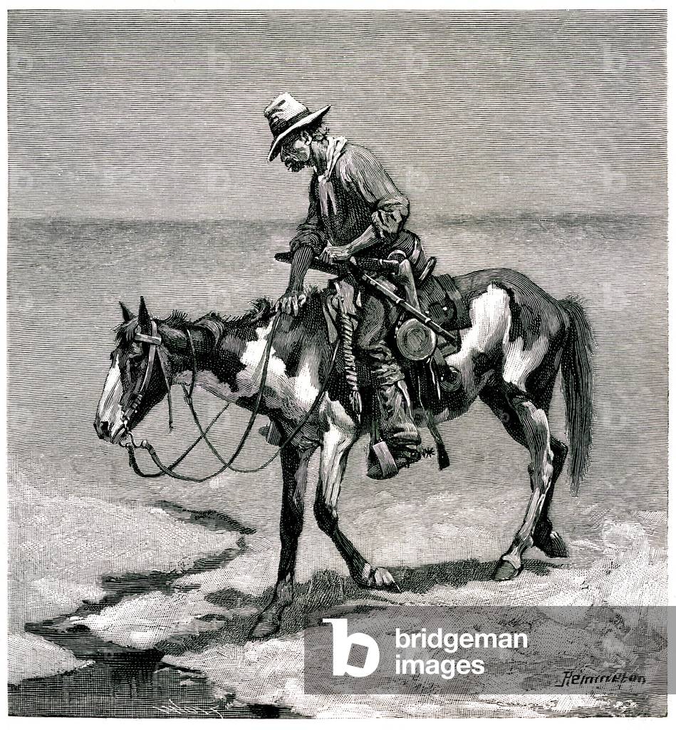 A Texas pony rider, 1888-89 (Engraving)
