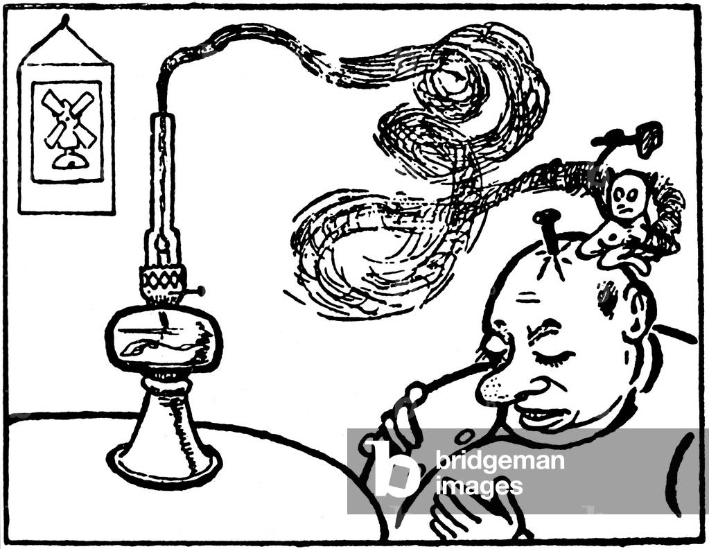 Image of an anime cartoon by Emile Cohl (1857-1938): The Lamp That Fun (1909) - Animated Cinema - Cartoon -