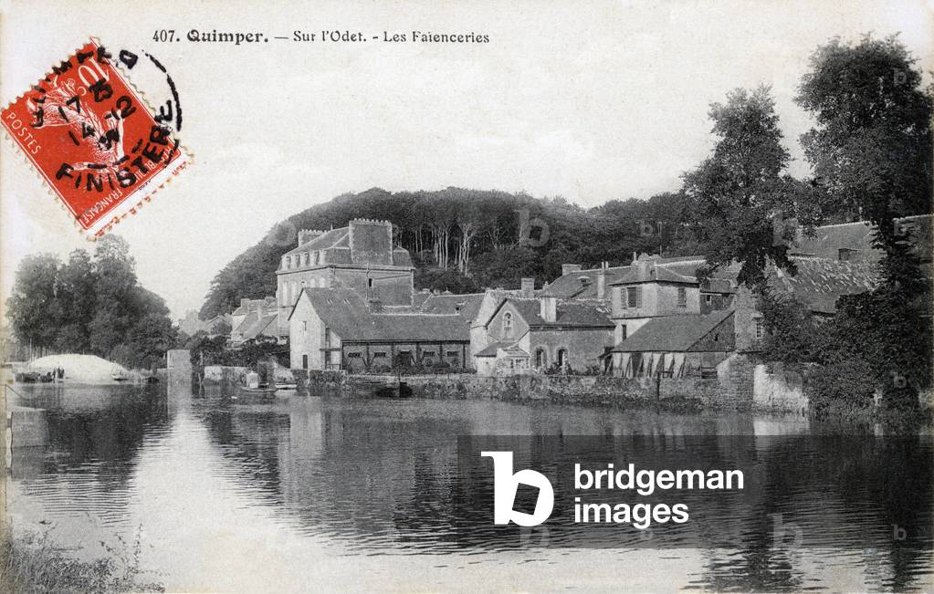Quimper (Finistere, Brittany) at the beginning of the 20th century: faienceries on the Odet - faience, faiencier, handicrafts - postcard Anglaret -
