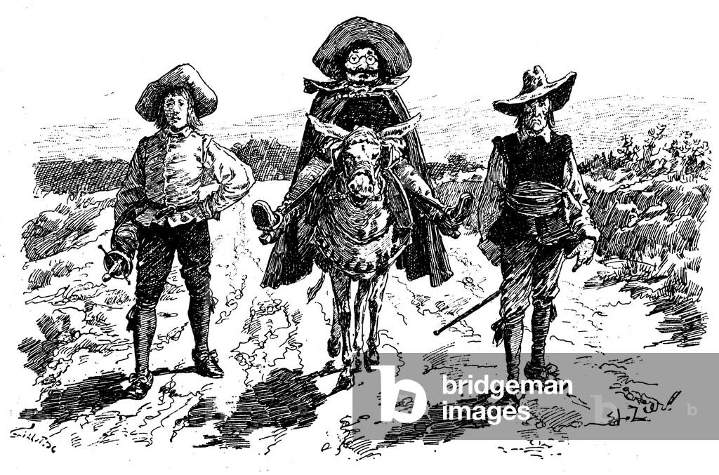 Illustration for Paul Scarron's “Roman Comique”, 19th century (engraving)