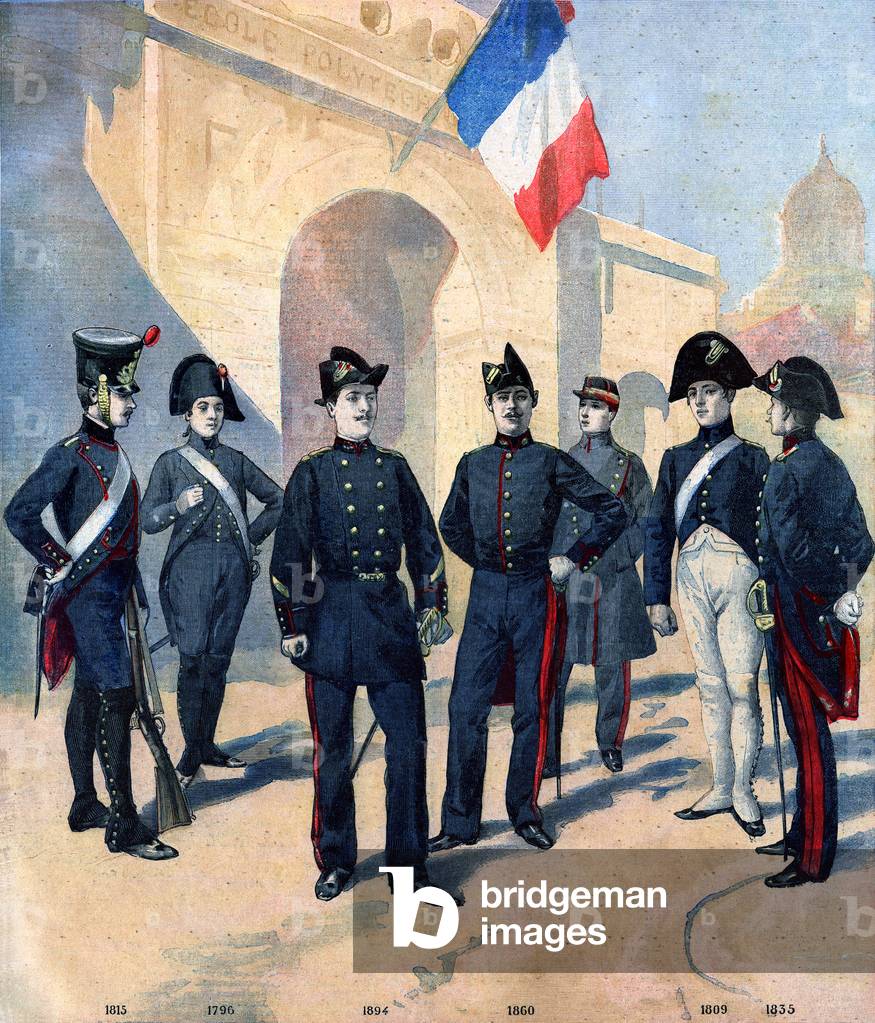 EvoLution of the uniform of the pupils of the Ecole Polytechnique de Paris and their bicorne between 1796 and 1894