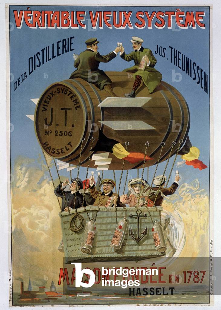 Advertising for the distillery Theunissen (lithography)