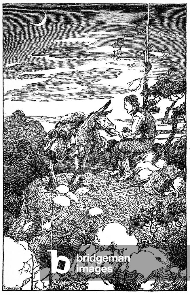 Illustration from 'Travels with a Donkey in the Cevennnes', by Robert Louis Stevenson, 1931 (engraving)