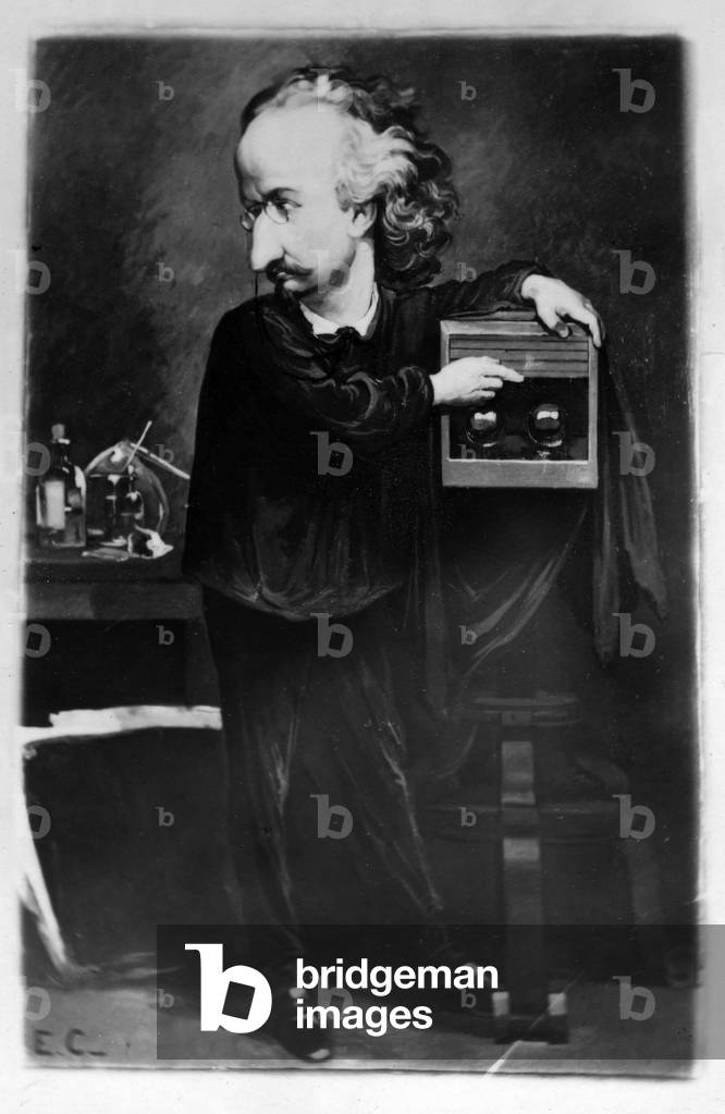 Self-portrait charge (caricature) by the French photographer Etienne Carjat (1828-1906)