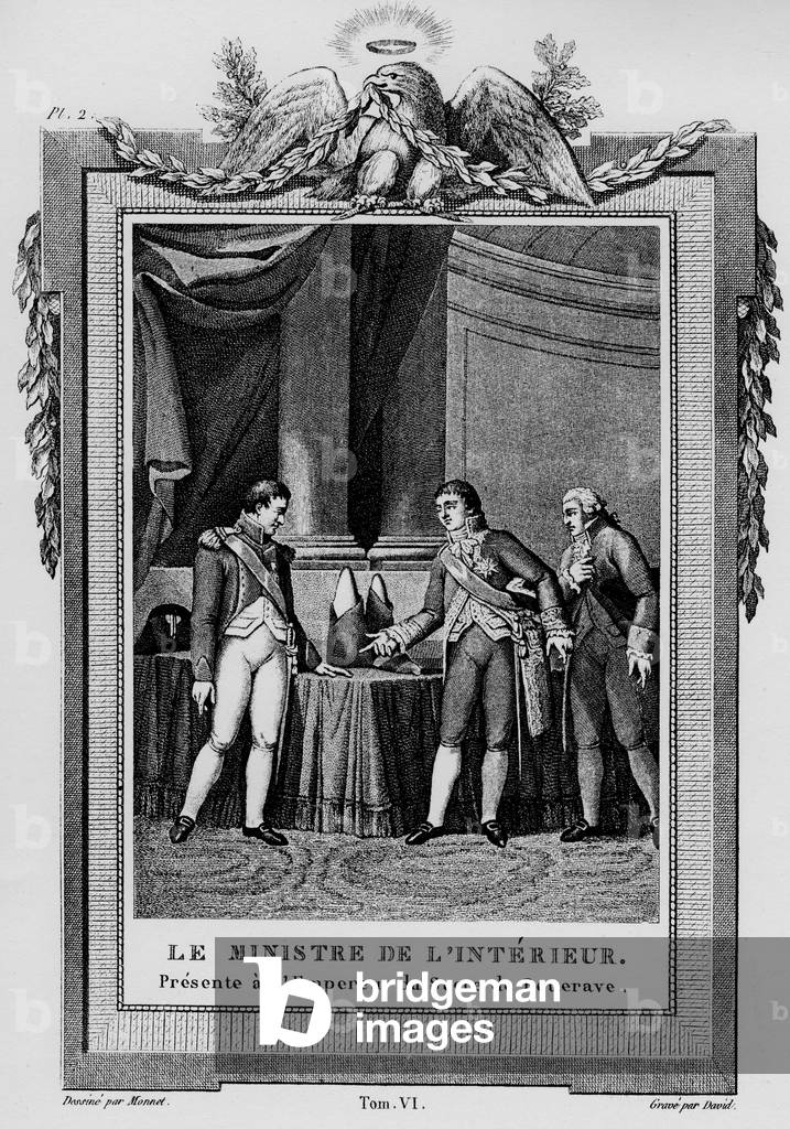 The minister of the interior presents to the emperor of beet sugar. Engraving early 19th century. At this time, a blockade prevents the arrival of cane sugar from the colonies in France. Napoleon 1er encourages French industrialists to look for another way to produce sugar. At his Passy refinery, Delessert managed in 1812 to extract sugar from white beet and to start industrial production of this “new sugar”.