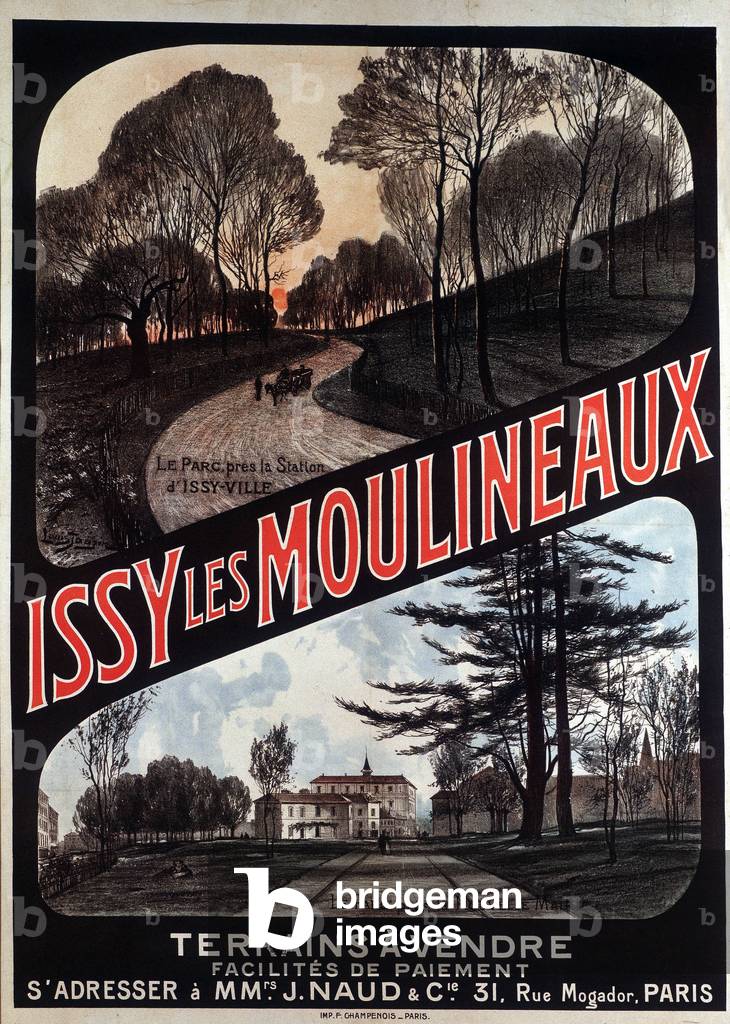 Poster for a real estate agency in Issy les Moulineaux (lithography)