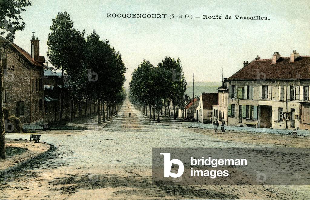 Rocquencourt formerly Seine and Oise, department of Yvelines since 1968 - Ile de France): route de Versailles - postcard Bourdier beginning 20th century -