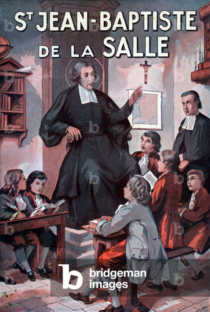 Cover of the book dedicated to Saint Jean Baptiste De La Salle (St Jean-Baptiste) (1651-1719) French religious, founder of the congregation of the brothers of the Christian Schools, - Editions du Clocher, Toulouse 1943