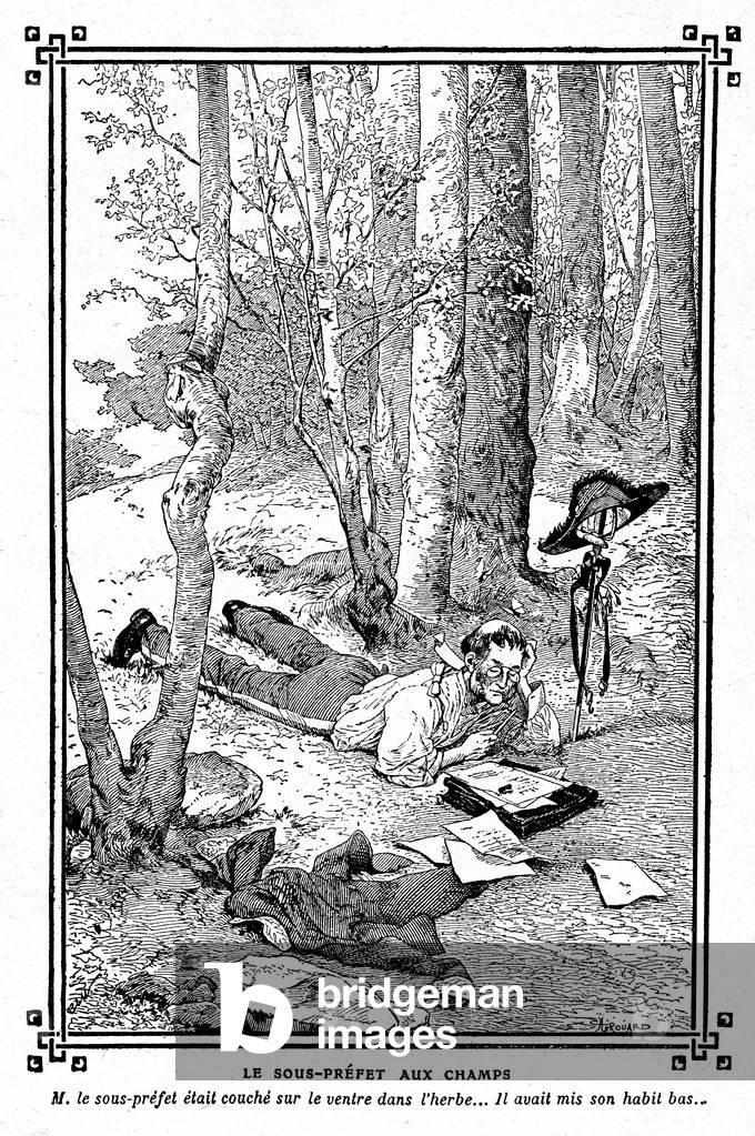 Le sous-prefet aux champs, extract from Alphonse Daudet's “Lettres de mon moulin” - illustration of the school book “Choices de lectures” by A Mironneau, Librairie Armand Colin 1911