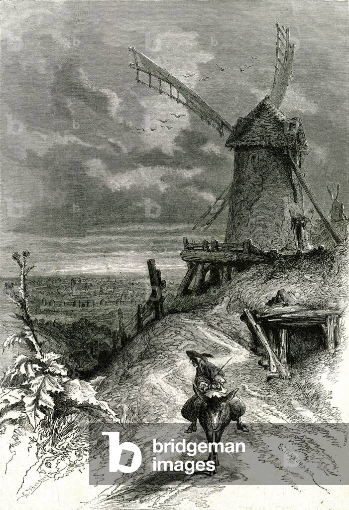 Montmartre and its mills in the sixteenth century 1874 (engraving)