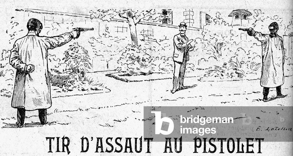 Assault gun shooting (engraving)