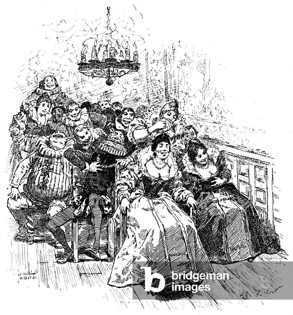 Illustration for Paul Scarron's “Roman Comique”, 19th century (engraving)