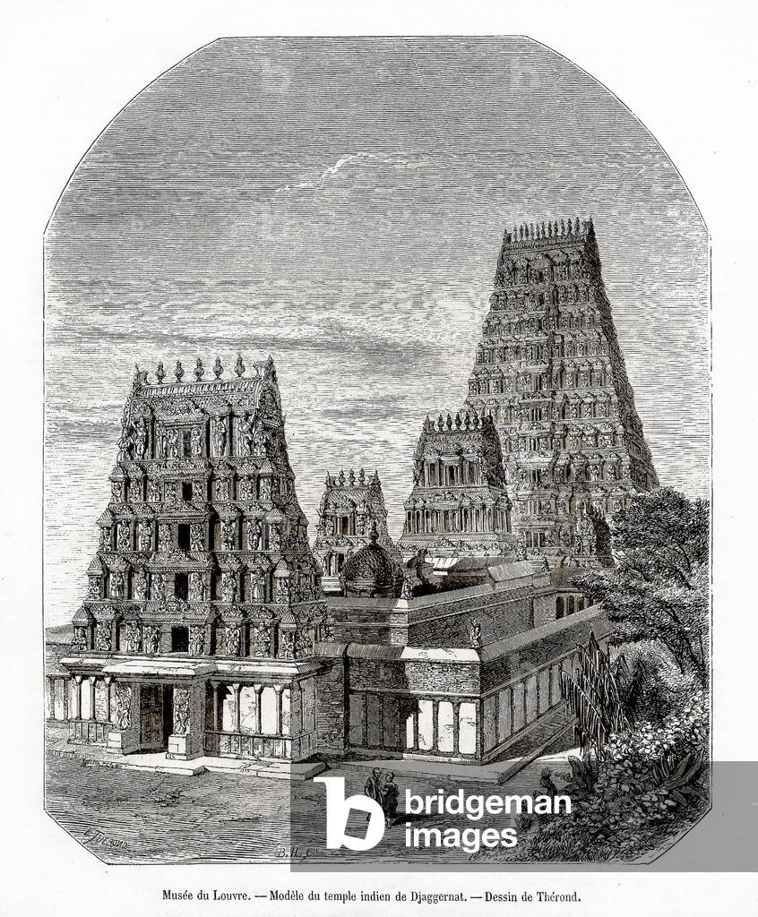 Model of the Djaggernat temple, India, 1853 (engraving)