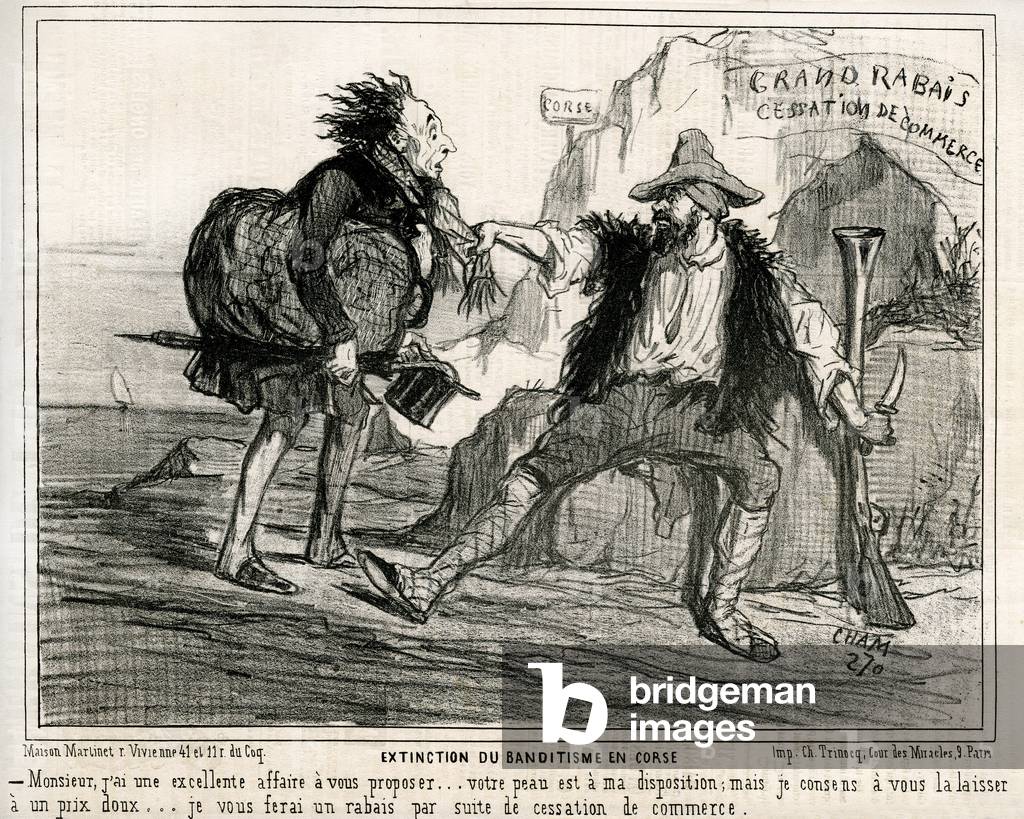 Caricature of de Cham in Le Charivari 1852