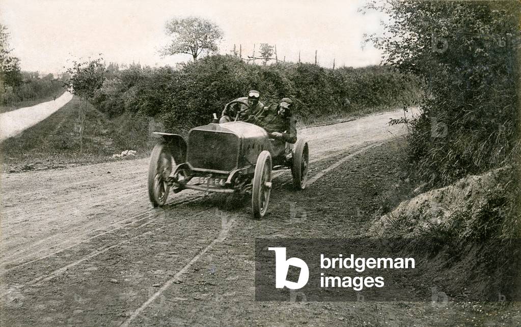The Sarthe Circuit (b/w postcard, 1906)