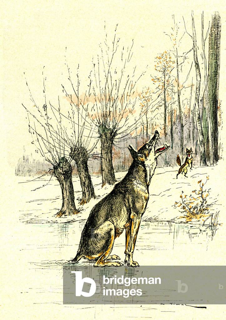 Illustration by A. Vimar for the Roman de Renart (Roman du renard), Henri Laurens edition, early 20th century