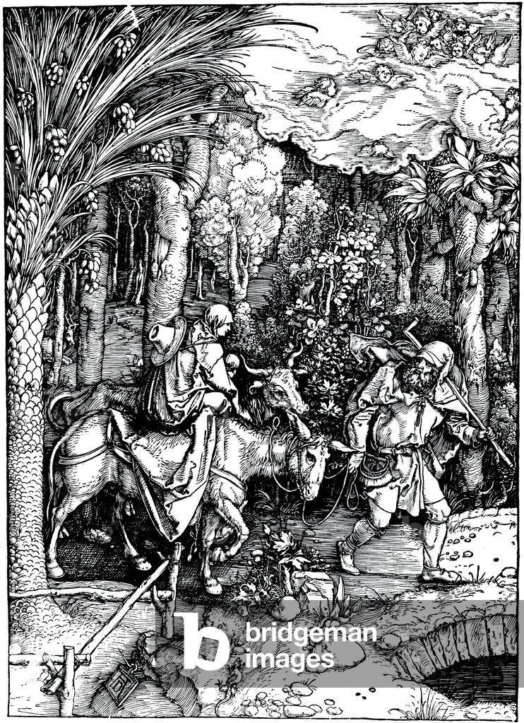 The flight in Egypt - Wood engraving, c.1504