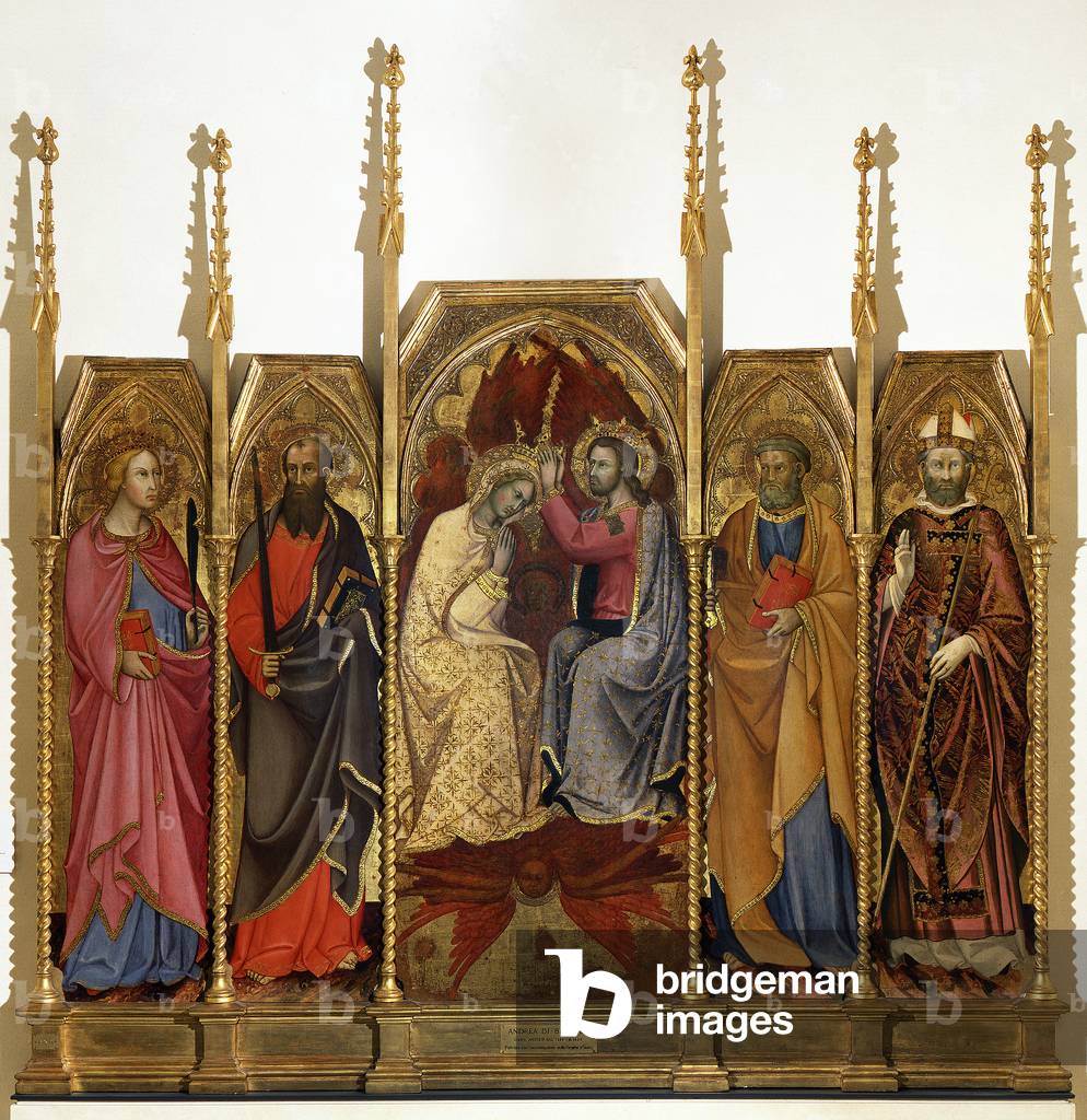 Polyptych of the Coronation of the Virgin, c.1390-c.1415 (mixed media on board)