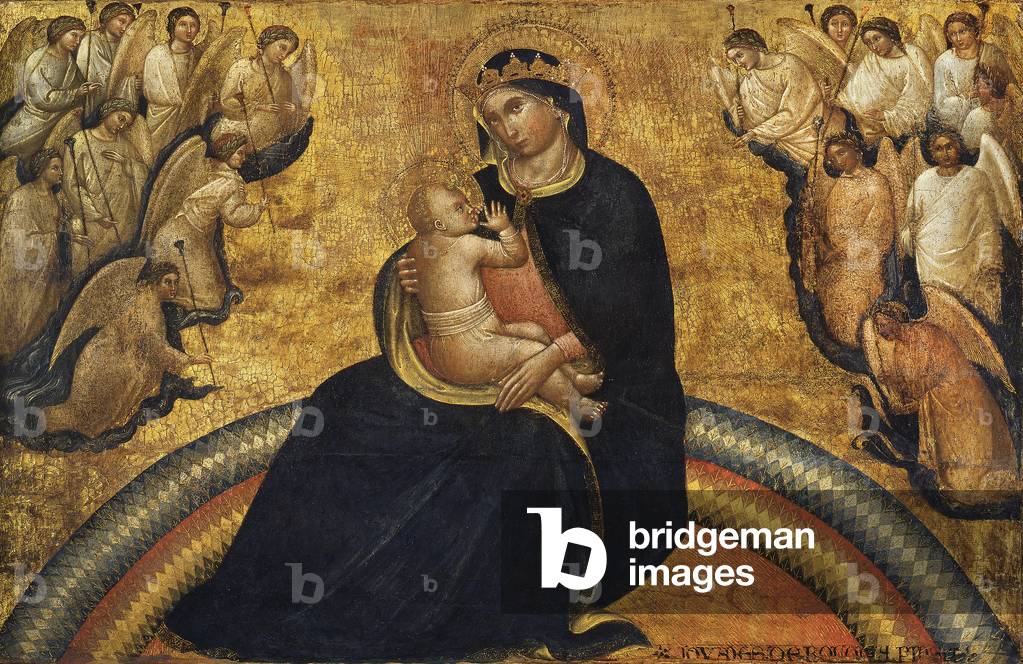 Madonna with Child and Angels, 1370-77 (tempera on board)