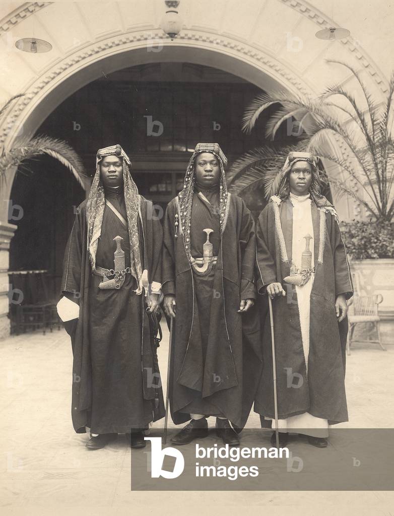 Sherif Abdullah's attendants, Jerusalem, 1921 (b/w photo)
