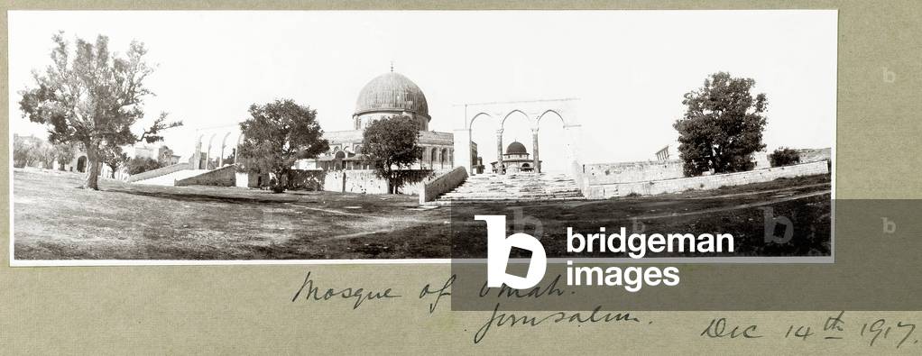 Mosque of Omar, Jerusalem, 14th December 1917 (b/w photo)