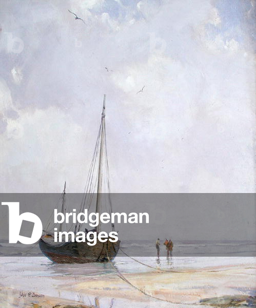 The Beach at Salcomb (oil on canvas)