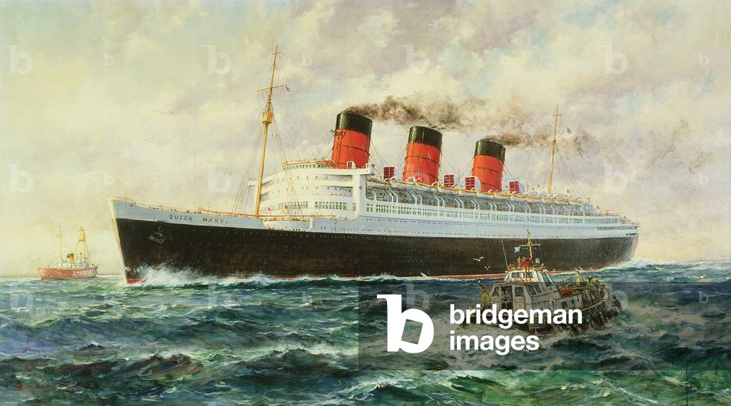R.M.S. Queen Mary, 1959 (oil on canvas)
