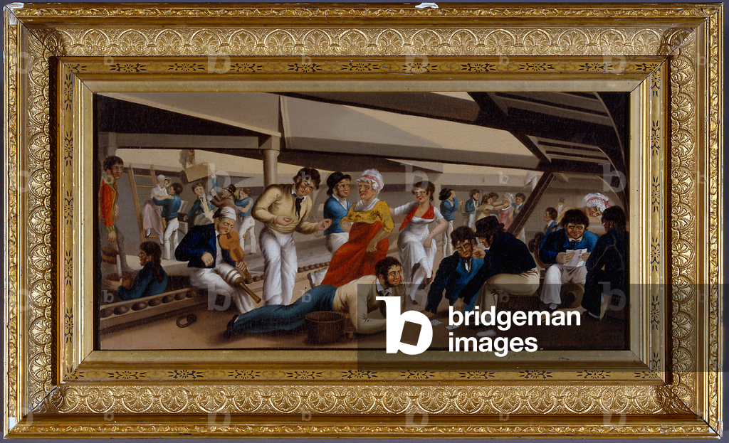 A Line-of-Battle Ship in Harbour, 1818 (oil on canvas) (see 216826)