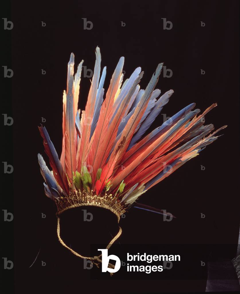 Headdress, before c.1853 (fibre and feathers)