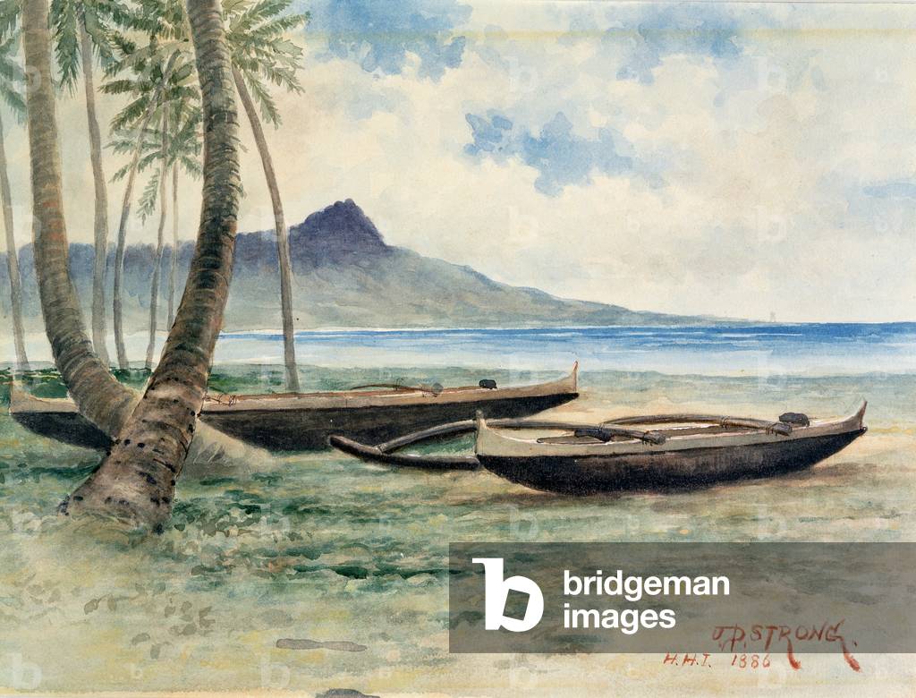 Diamond Head, Hawaii, 1886 (w/c on paper)