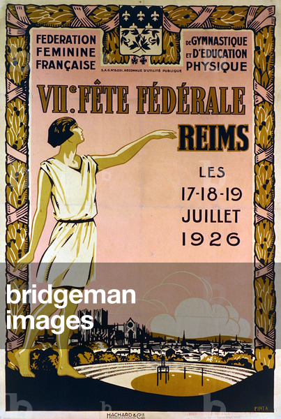 Poster advertising the 7th Fete Federale at Reims, 1926 (colour litho)