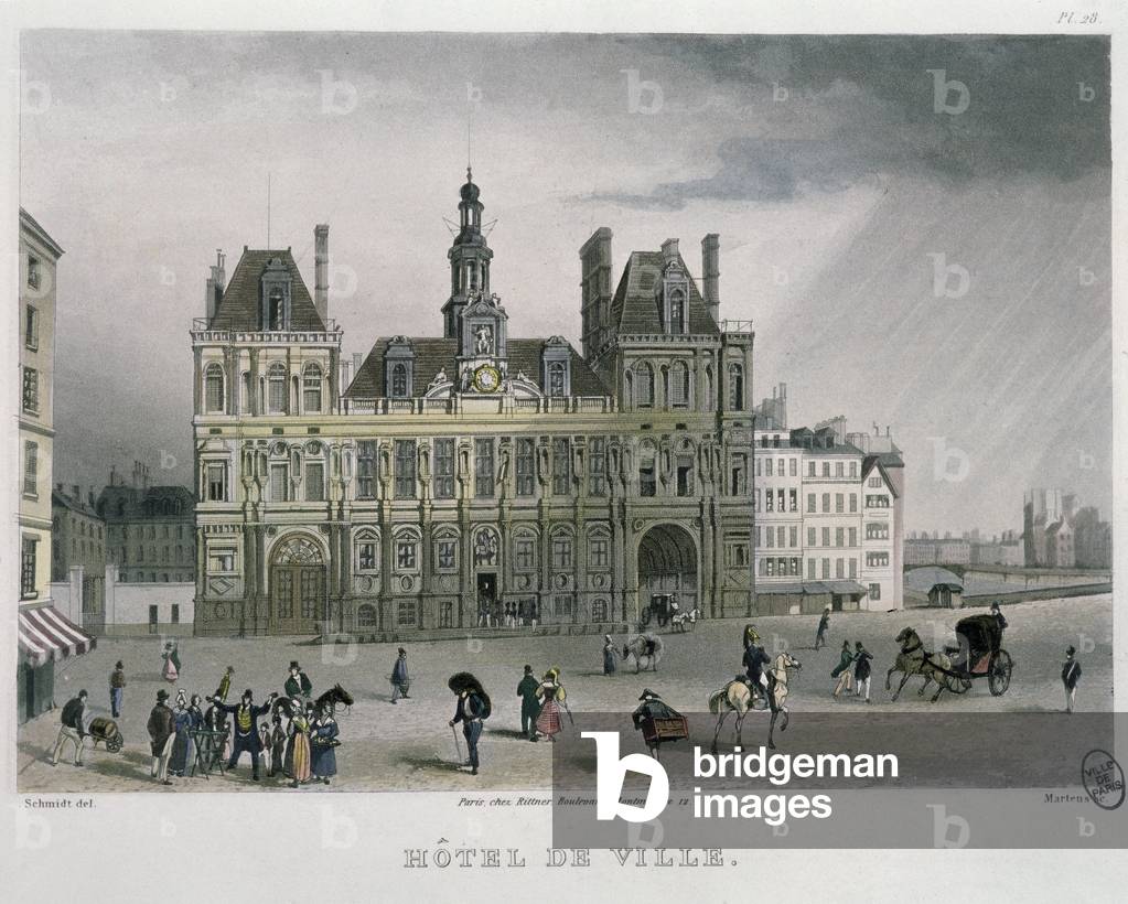 Immagine di Incisione "Hotel de ville", 1832 di Bernhard Schmidt