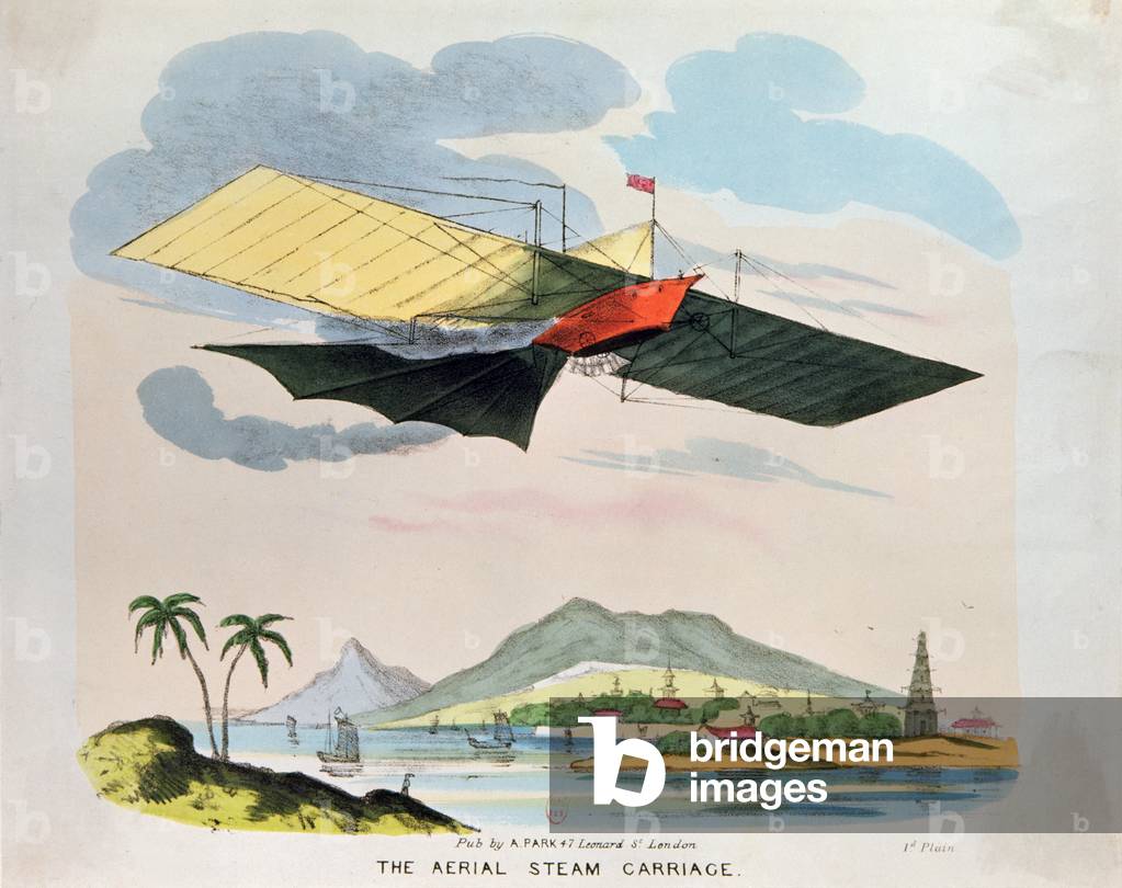 The Aerial Steam Carriage (colour litho)