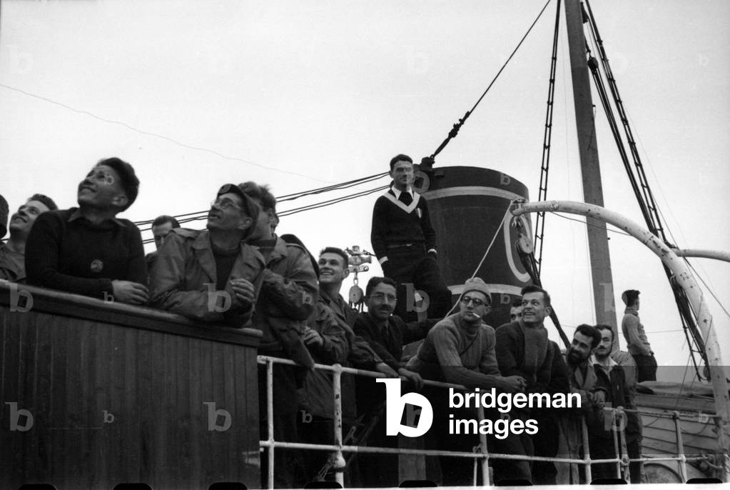 French polar expedition to Greenland, Rouen, France, 1948 (b/w photo)